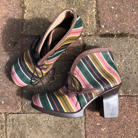John Fluevog Stripe Splendid Booties - Picture 1 of 17